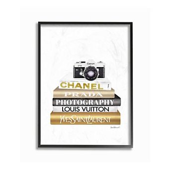 Stupell Home Decor Camera Bookstack Framed Wall Art