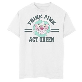 Boys 8-20 The Pink Panther Think Pink Act Green Logo Tee