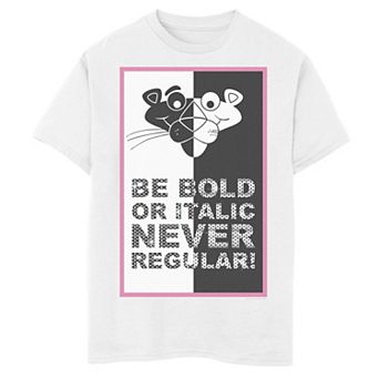 Boys 8-20 The Pink Panther Be Bold Or Italic Never Regular Tee
