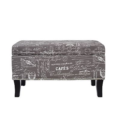 Linon Pattern Storage Ottoman