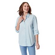 Gloria Vanderbilt Women's Button-Down Sleep Shirt - Stylish Striped Pajama  Top M 