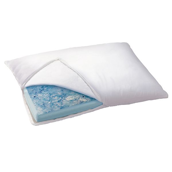 Sleep Innovations Reversible Cooling Gel Memory Foam Pillow With Cover
