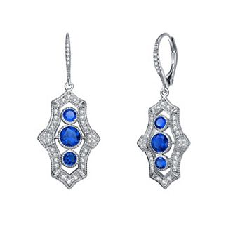Sterling Silver Cubic Zirconia Leverback Drop Earrings