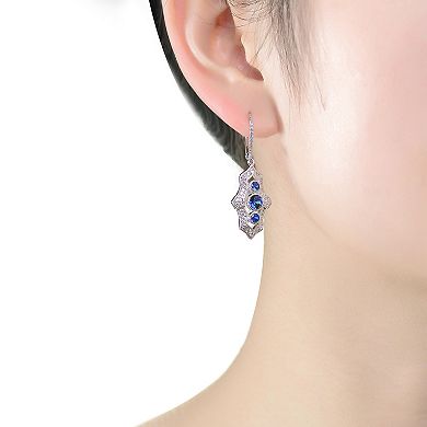 Sterling Silver Cubic Zirconia Leverback Drop Earrings