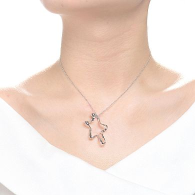 18k Rose Gold Over Silver Twisted Star Necklace