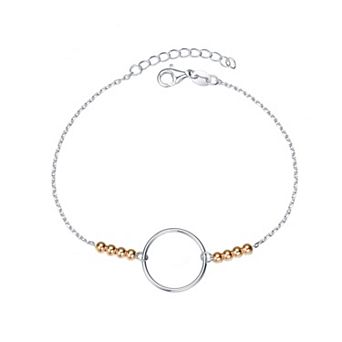 Two Tone Sterling Silver Circle Link Bracelet