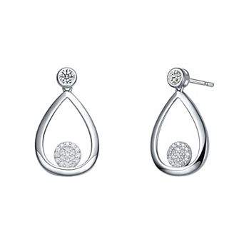 Sterling Silver Cubic Zirconia Teardrop Earrings