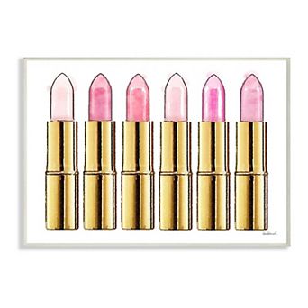 Stupell Home Decor Pink Lipstick Plaque Wall Art