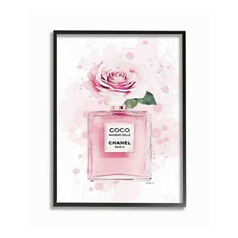 Stupell Home Decor Pink Flower Perfume Framed Wall Art