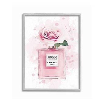 Stupell Home Decor Pink Flower Perfume Framed Wall Art