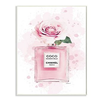 Stupell Home Decor Pink Flower Perfume Plaque Wall Art