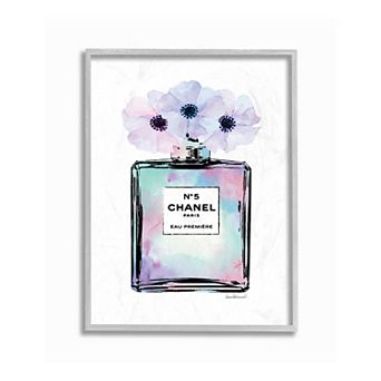 Stupell Home Decor Purple Flower Perfume Framed Wall Art