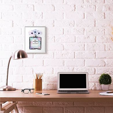 Stupell Home Decor Purple Flower Perfume Framed Wall Art