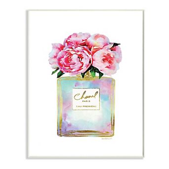 Stupell Home Decor Pink Flower Perfume Glam Plaque Wall Art