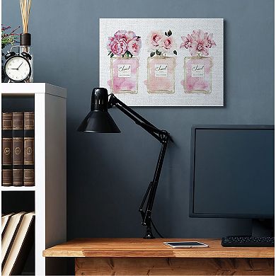 Stupell Home Decor Pink Flowers Perfume Canvas Wall Art