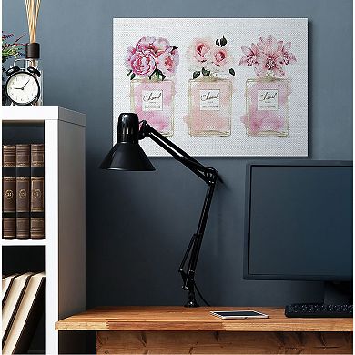 Stupell Home Decor Pink Flowers Perfume Canvas Wall Art