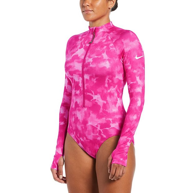 Nike Women's Long-Sleeve 1-Piece Swimsuit.