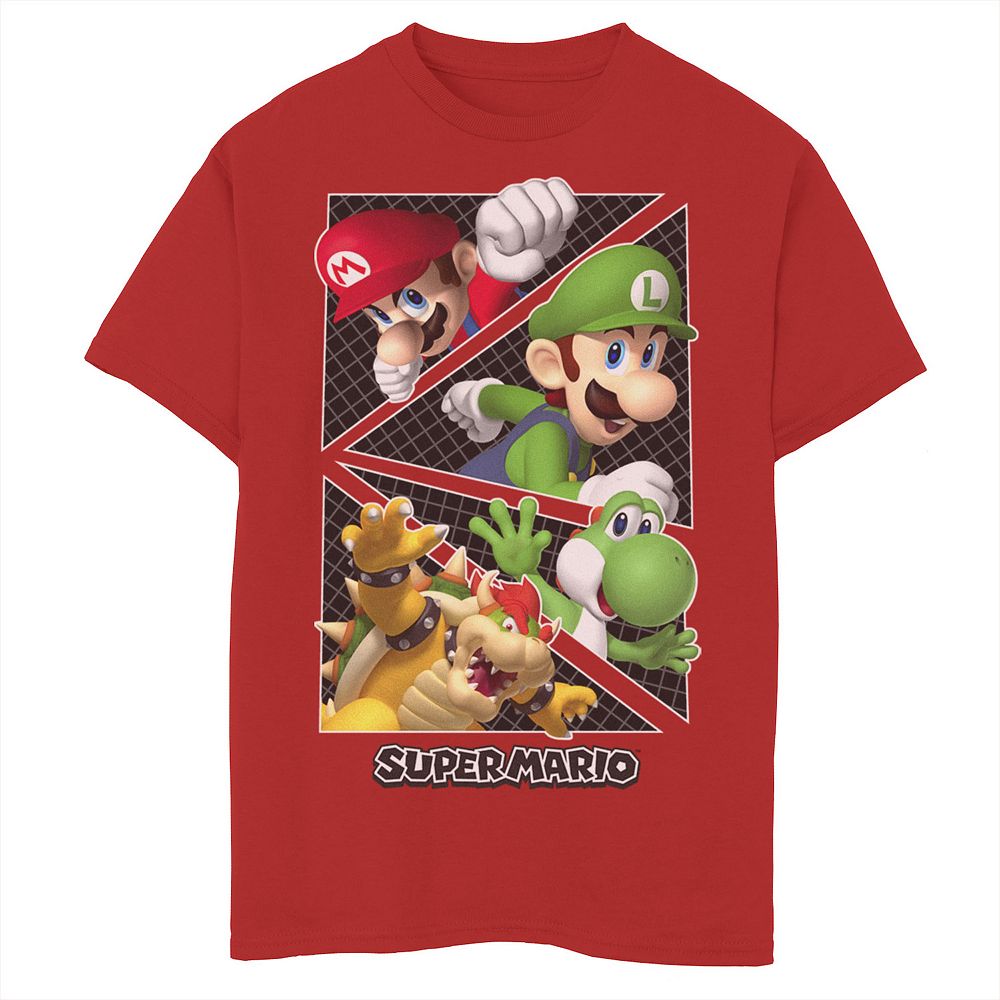 Boys 6-20 Nintendo Super Mario Group Shot Shattered Portrait Graphic Tee