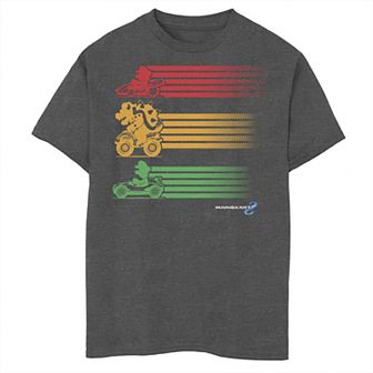 Boys 8-20 Nintendo Mario Kart Bowser & Yoshi Line Stack Graphic Tee