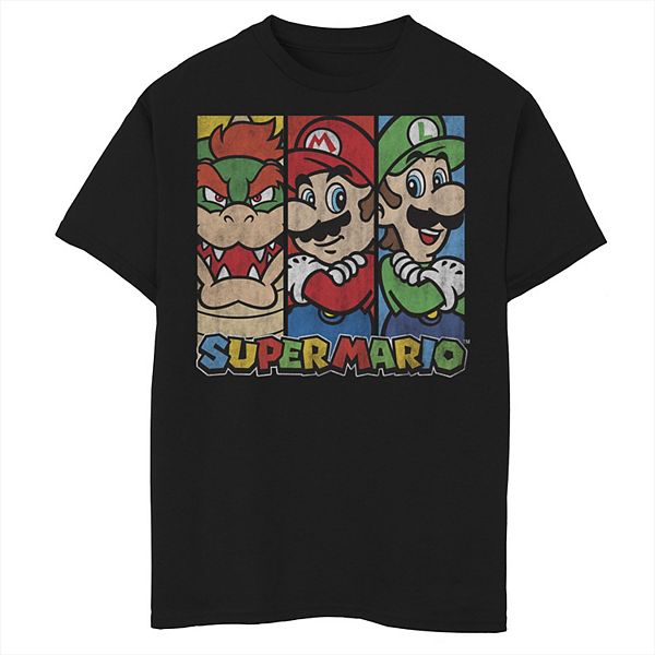 Boys 8-20 Super Mario Trio Panels Graphic Tee