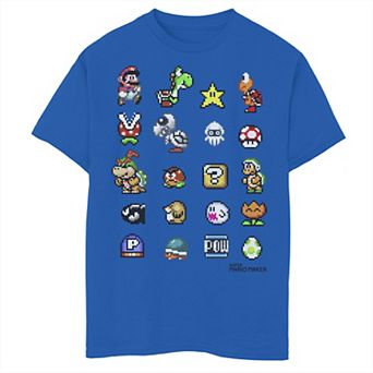 Boys 8-20 Nintendo Super Mario Friends & Enemies Sprites Graphic Tee