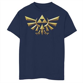 Boys 6-20 Nintendo Zelda Hyrule Crest Iconic Golden Triforce Graphic Tee
