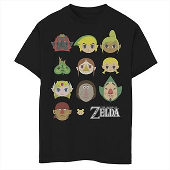 Boys 6-20 Nintendo Zelda Simple Character Faces Graphic Tee