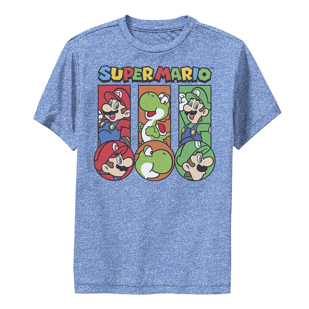 Boys 6-20 Super Mario Group Shot Panels & Side Portrait Graphic Tee