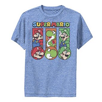 Boys 6-20 Super Mario Group Shot Panels & Side Portrait Graphic Tee