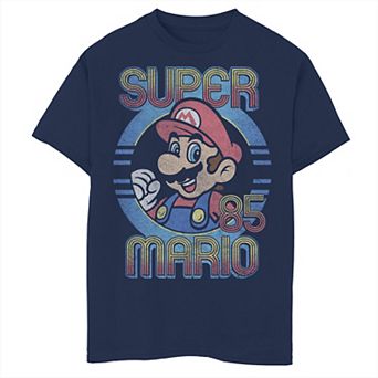Boys 8-20 Nintendo Super Mario Retro Circle Vintage Graphic Tee
