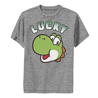 Boys 6-20 Nintendo Super Mario St. Patty's Lucky Yoshi Head Shot Graphic Tee