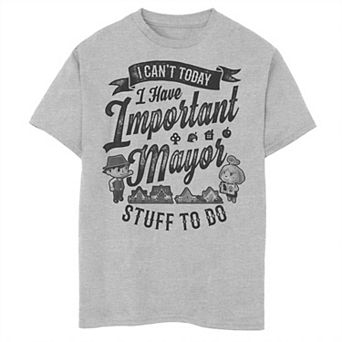 Boys 6-20 Nintendo Animal Crossing I Can't Today I Have Important Mayor Stuff Graphic Tee