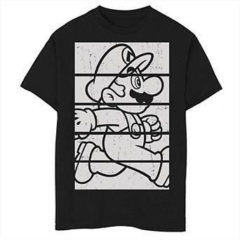 Boys 6-20 Nintendo Super Mario Block Panel Ornate Stack Outline Graphic Tee