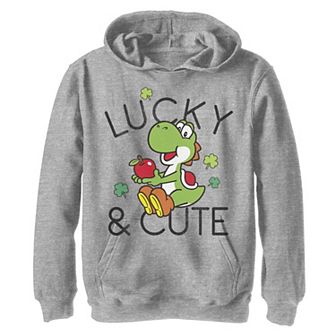 Boys 8-20 Nintendo Super Mario Yoshi Lucky & Cute Graphic Hoodie