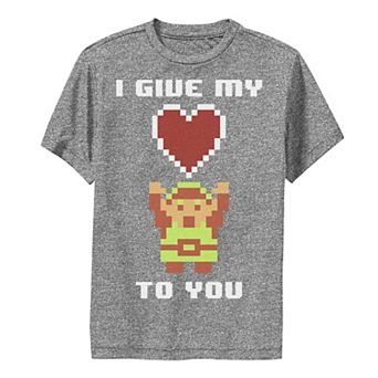 Boys 8-20 Nintendo Legend of Zelda 8 Bit Color My Heart To You Graphic Tee
