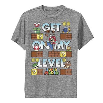 Boys 8-20 Nintendo Super Mario Get On My Level Game Play Poster Graphic Tee