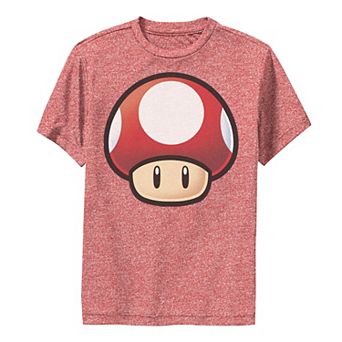 Boys 8-20 Nintendo Super Mario Red Mushroom Big Face Graphic Tee