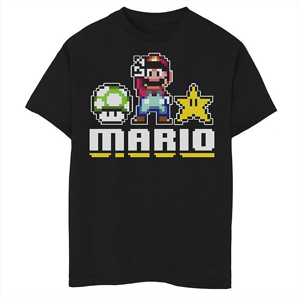 Boys 8-20 Super Mario Bros. Pixelated Logo Graphic Tee