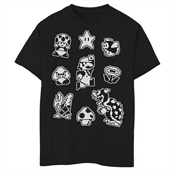 Boys 6-20 Super Mario 8-Bit Character Toss Up Graphic Tee