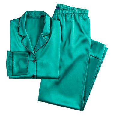 Women's Apt. 9® Satin Pajama Shirt & Pajama Pants Set