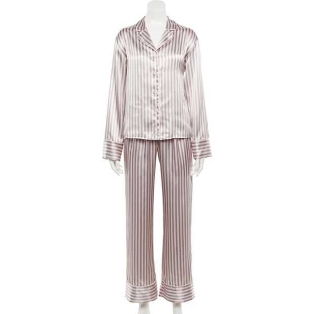 Women's Apt. 9® Solid Satin Pajama Shirt & Pajama Pants Set