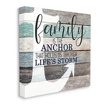 Stupell Home Decor Family Anchor Canvas Wall Art