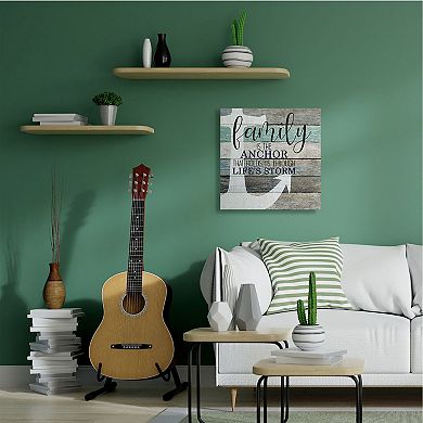 Stupell Home Decor Family Anchor Canvas Wall Art