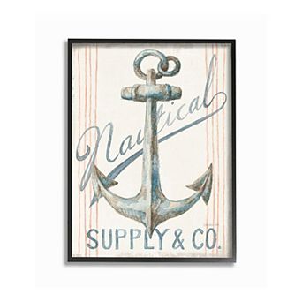 Stupell Home Decor Boat Anchor Nautical Framed Wall Art