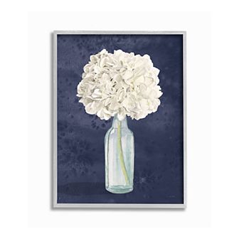 Stupell Home Decor White Floral Bouquet Bottle Framed Wall Art
