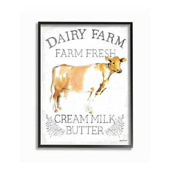 Stupell Home Decor Country Cow Framed Wall Art