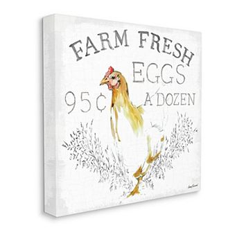 Stupell Home Decor Chicken Farm Fresh Canvas Wall Art