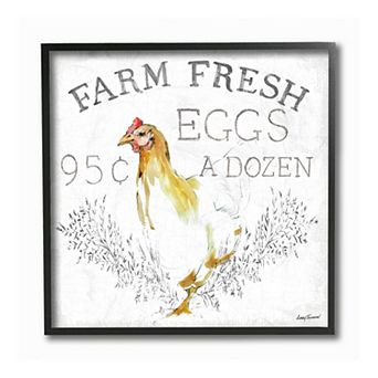 Stupell Home Decor Chicken Farm Fresh Framed Wall Art