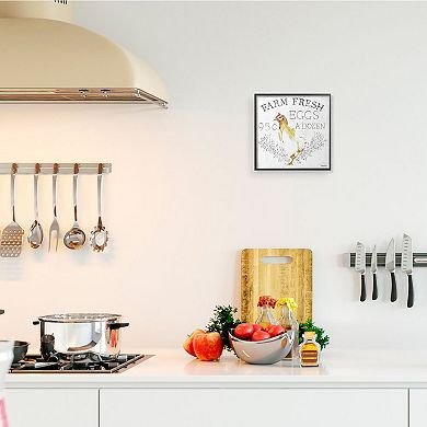 Stupell Home Decor Chicken Farm Fresh Framed Wall Art