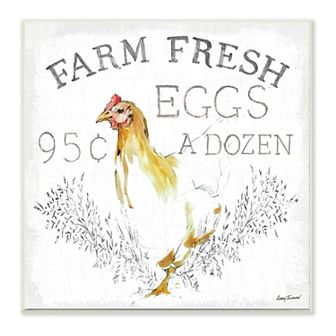 Stupell Home Decor Chicken Farm Fresh Plaque Wall Art